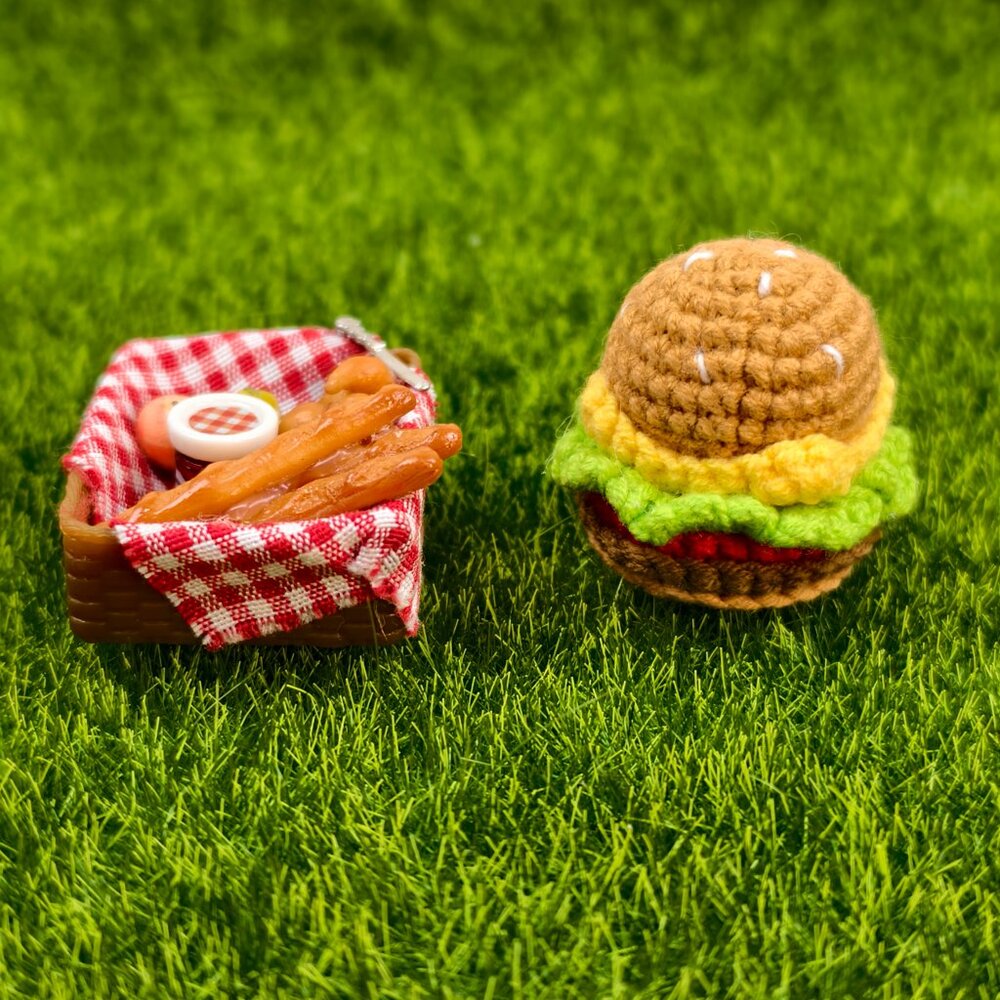 Handmade Amigurumi Crochet Hamburger Plushie - Picture 5 of 5